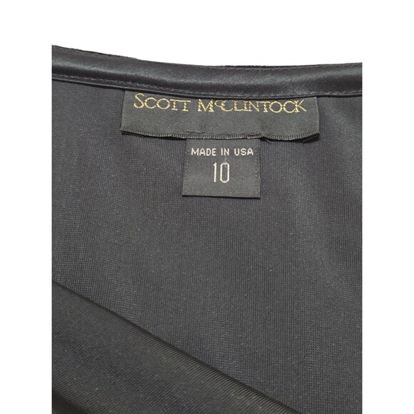 Vintage Scott McClintock Velvet Maxi Skirt Black Women's 10 Side Zip C10.1 - Picture 3 of 8